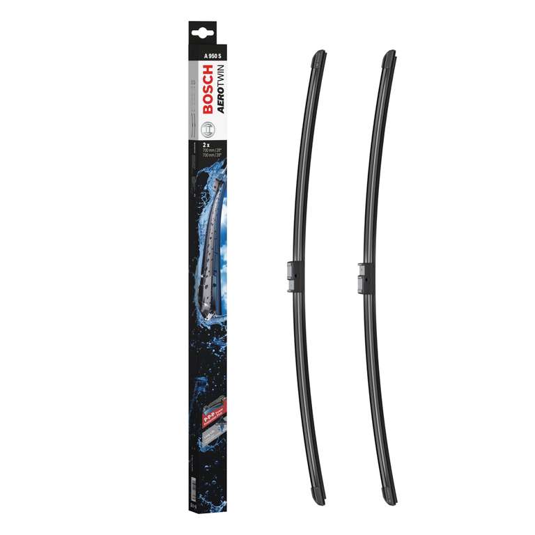 Bosch Aerotwin A950S - Front Windscreen Wipers - Set of 2 Replacement Blades - Comes with Pre-assembled Adapter - 2 Blades, 700mm/700mm