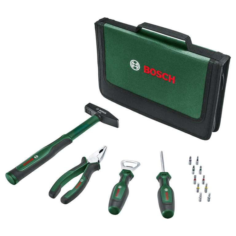 Bosch Easy Starter Hand Tool Set 14-Piece (Starter Tool Kit for Basic Household and DIY Tasks