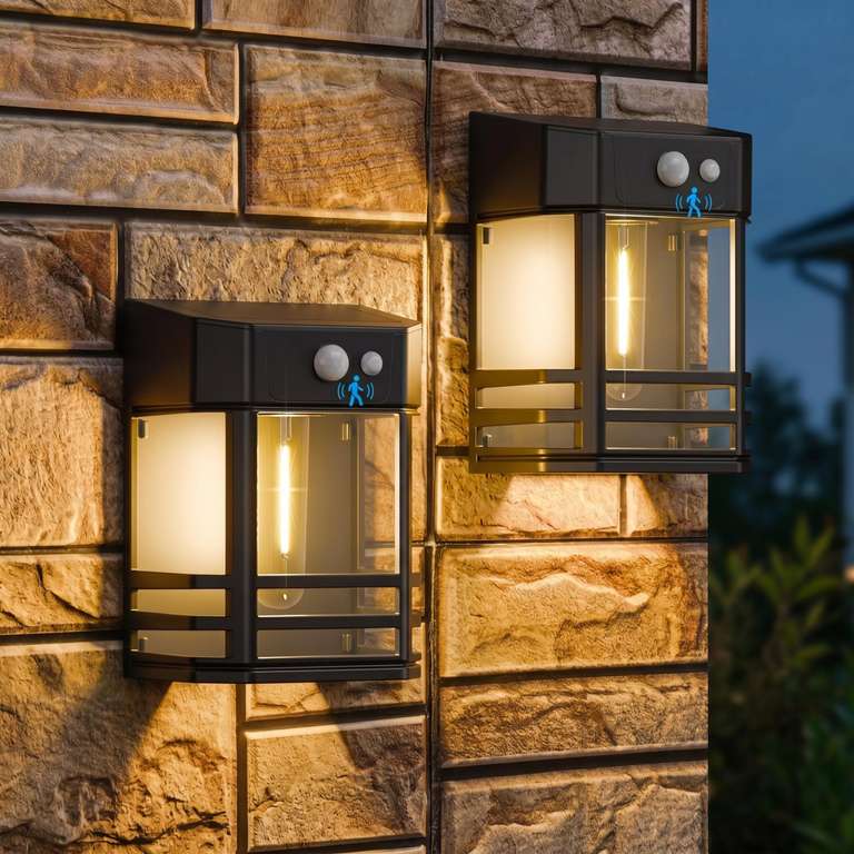 btfarm 2 Pack Solar Wall Lights Outdoor with Motion Sensor, 3 Modes Sold by btfarm-UK / FBA
