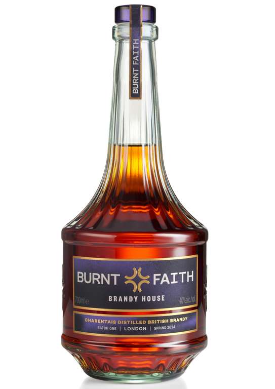 Burnt Faith Brandy 70cl | Double-Distilled in the UK’s First Brandy House | Crafted with Recycled Packaging (Prime Members)