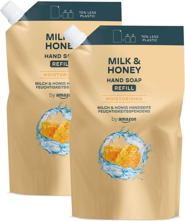 by Amazon Milk & Honey (+ other varieties) Hand Soap Refill, 2 x 1000ml (£3.27 S&S)