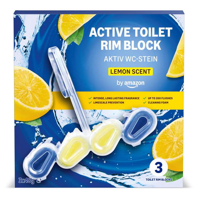 by Amazon Toilet Rim Block - Lemon Yellow 3 pack