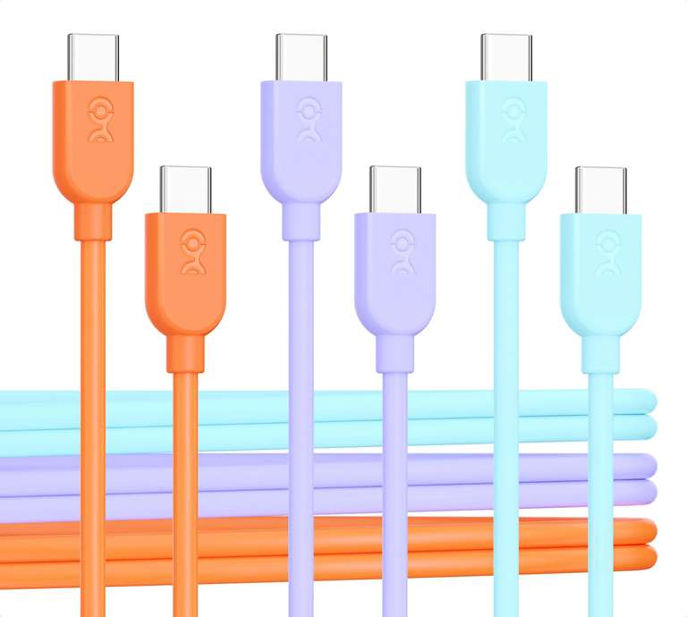 Cable Matters 3-Pack 1.8m 60W Flexible USB-C Cables (White) - Cable Matters / FBA
