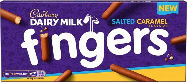 Cabury Dairy Milk Salted Caramel Fingers 114g - 95p / 85p S&S