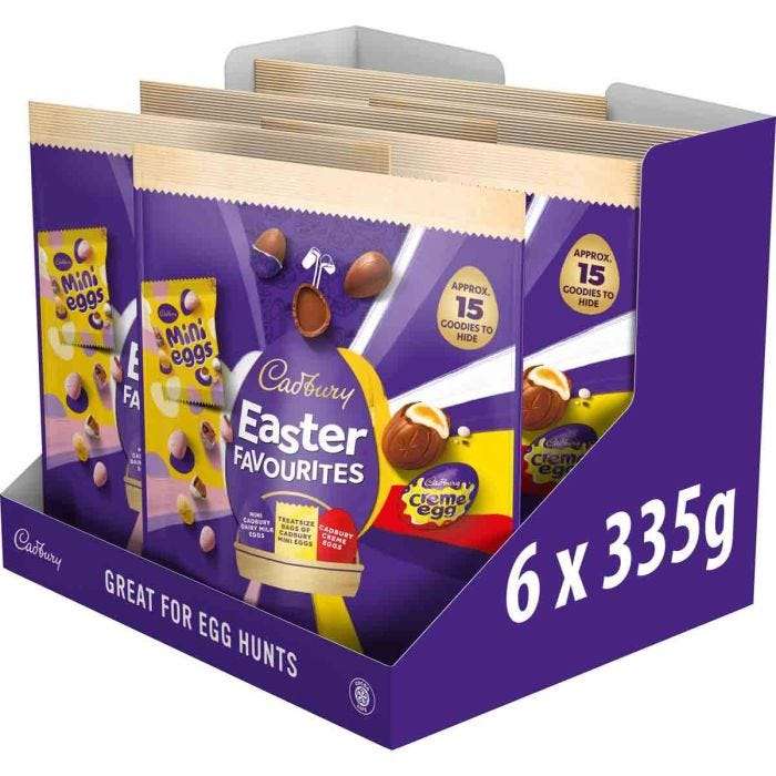 Cadbury Easter Favourites Chocolate Pouch with Mini Eggs 335g (Box of 6)