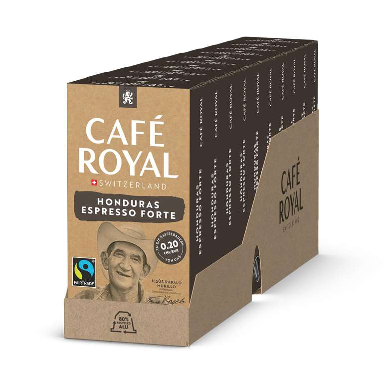 Café Royal Honduras Espresso Forte – 100 Coffee Pods Nespresso Compatible Capsules 100% Arabica, Fairtrade