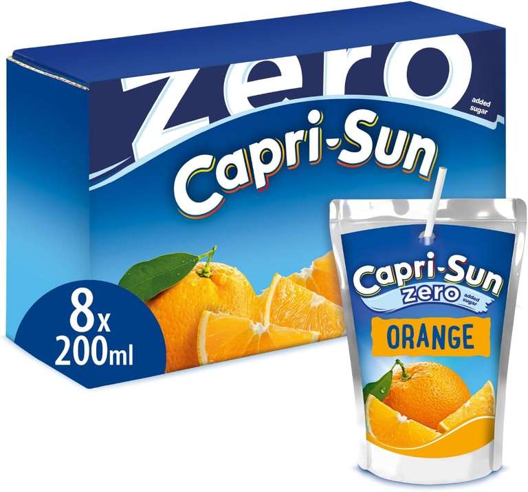 Capri-Sun Zero Orange Kids' Juice Drink (8 x 200ml) (£1.80 S&S)