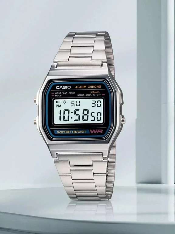 CASIO Retro Classic Unisex Digital Steel Bracelet Watch ( Brand New boxed with papers ) A158WA-1YES Silver - sold by saving.point