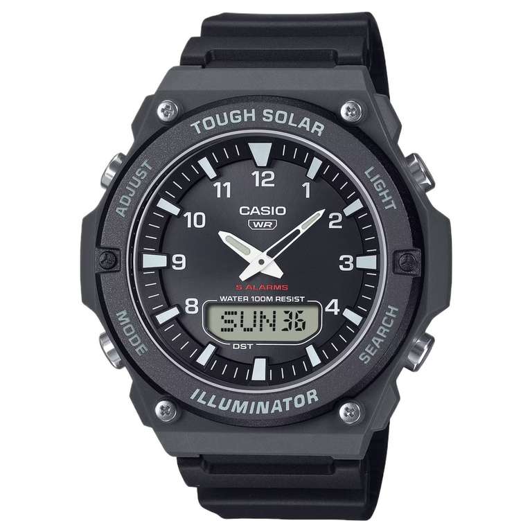 Casio Tough Solar Watch, 100M WR, Analogue/Digital, Model: AQ-S820W-3BVEF - With Code - Sold by H.S.Johnson Jewellers