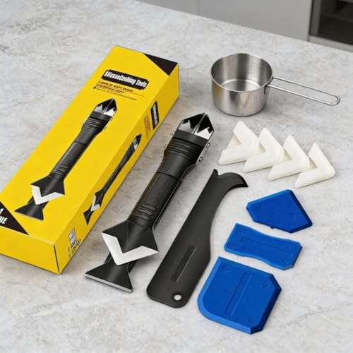 Caulking Tool Kit with 5 Silicone Tips Scrapers, Discount at Checkout - Amazon Haul Global (Free Shipping with £15 Spend)