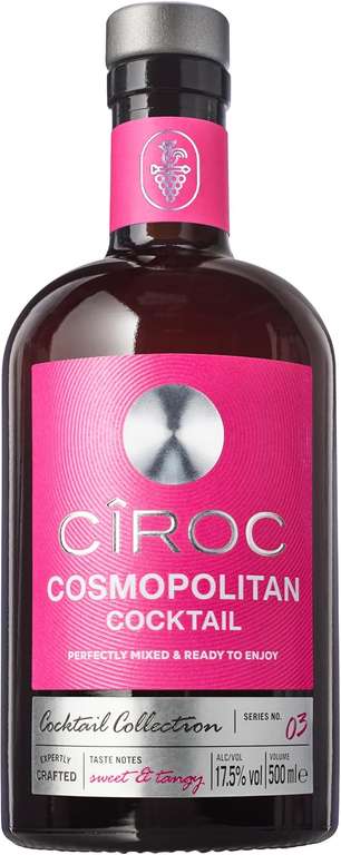 Ciroc Vodka Ready to Drink Cosmopolitan Cocktail - 17.5% ABV - 50cl