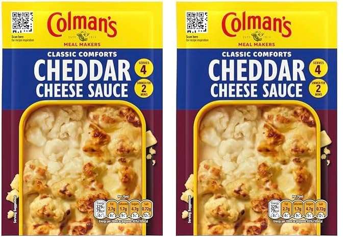 Colman's Cheddar Cheese Sauce Mix, 40g (Pack of 2) - 99p S&S