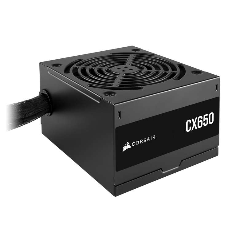 108° - CORSAIR CX650 80 PLUS Bronze Non Modular Low-Noise ATX 650 Watt Power Supply - UK - Black