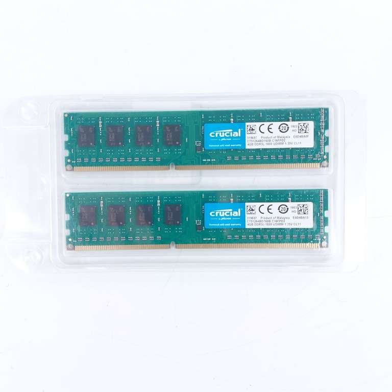 Crucial 8GB (2x4GB) DDR3L 1600MHz PC3-12800 Desktop RAM Kit 240-Pin DIMM - Refurb Excellent - with code sold by Edinburgh Remakery