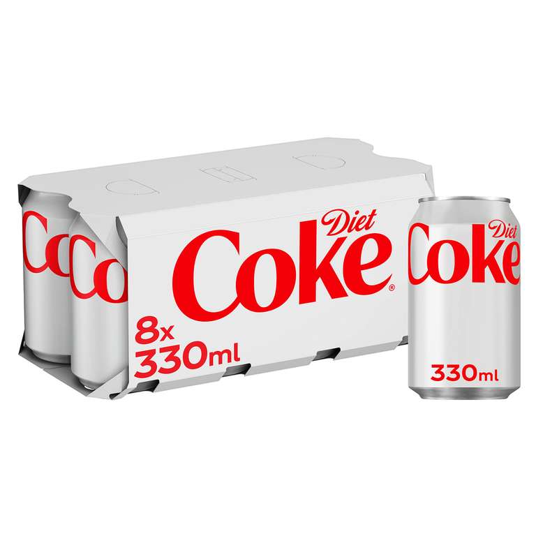 Diet Coke Soft Drink Cans, 24 x 330 ml (£5.92 / £5.29 S&S)
