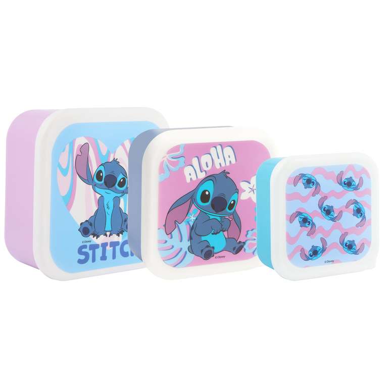 Disney Stitch Stackable Lunch Boxes - Set of 3