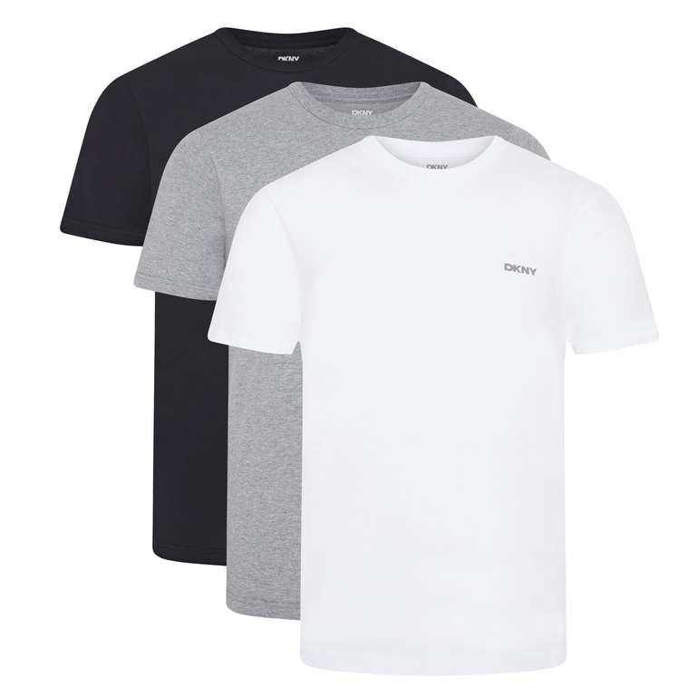 DKNY Men's GIANTS trio T-Shirt (Pack of 3) Navy/White/Blue / Olive/Charcoal/Navy - 100% Cotton