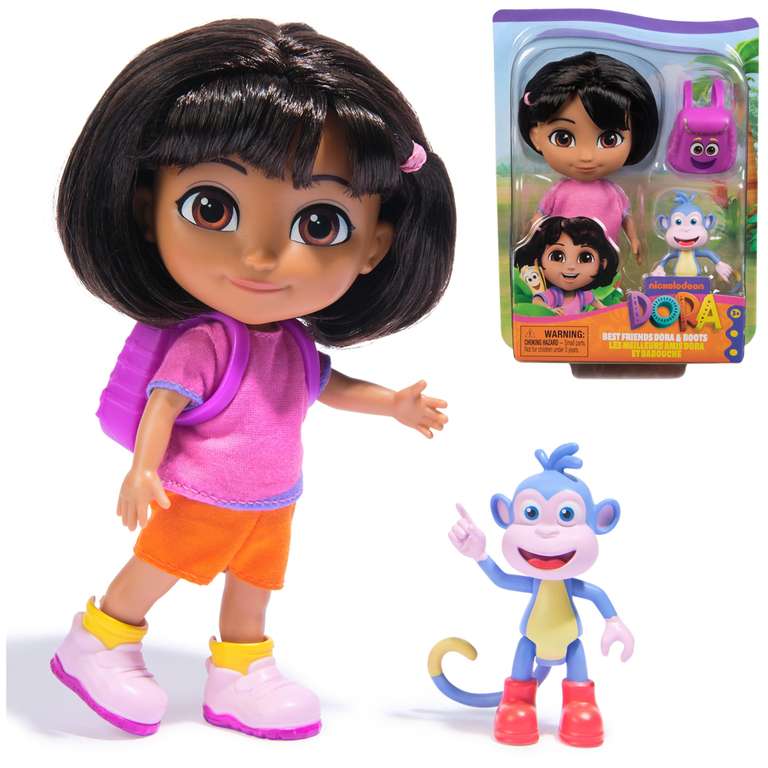 Dora, Best Friends Dora & Boots Set, 15.2-cm Doll with Clothes, Backpack and Boots Toy Figure