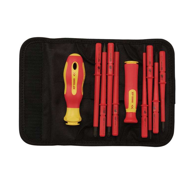 Draper XP1000 10 Piece Precision Screwdriver Set | VDE Dual Insulated Interchangeable Blade
