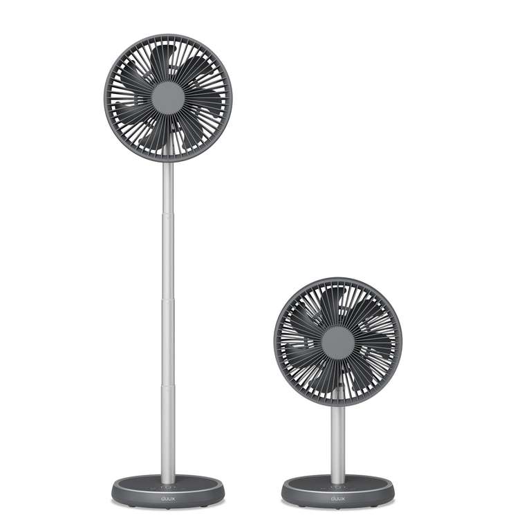 Duux Rize Personal Wireless Fan, 4 Variable Cooling Speeds, Up to 15 Hours Battery, USB-C, Charcoal - Prime Exclusive
