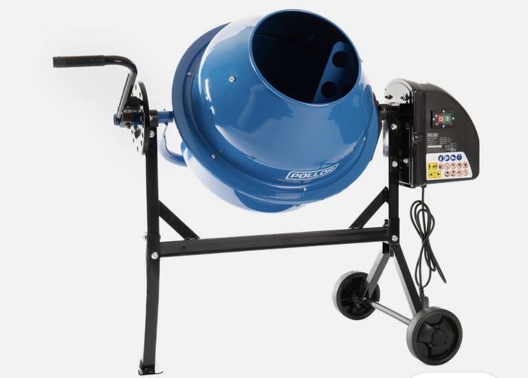 Electric Cement Mixer 70 Litre 220W Mortar Concrete Mixer Mixing Portable 230V - With code Apex Brands
