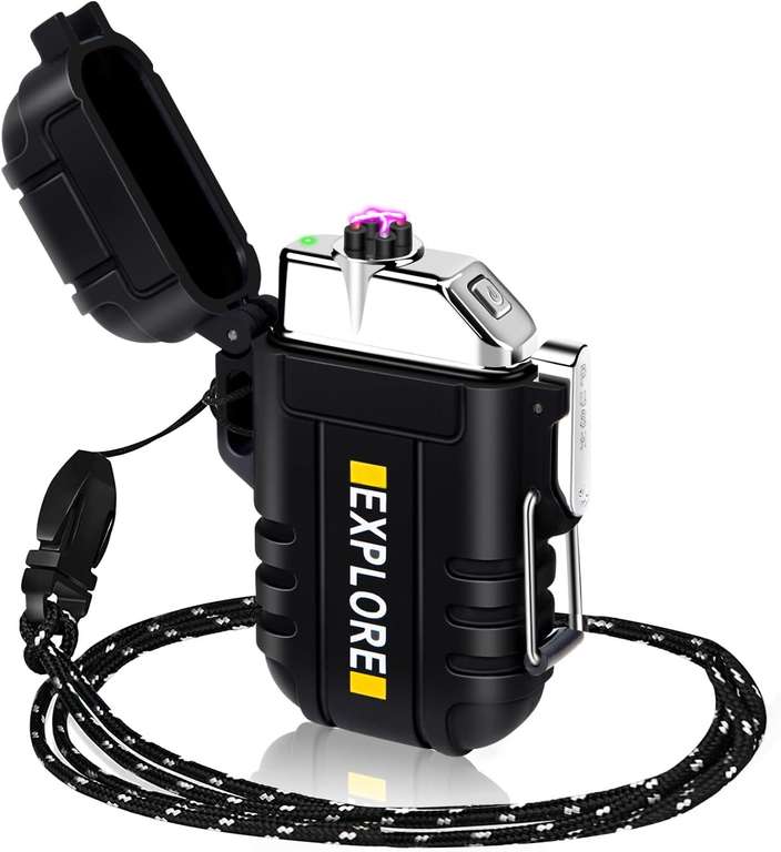 Electric Lighter Rechargeable USB, Electronic Plasma Dual Arc Lighter Windproof and Waterproof for Camping. Sold by Lcfun FBA