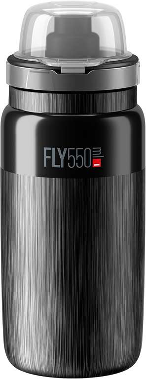 ELITE Fly MTB Water Bottle Black – Ultra Lightweight Mountain Bike Cycling Bottle with Dust Cap – 550ml