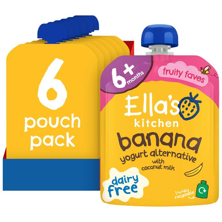 Ella's Kitchen Dairy Free Banana Yoghurt Alternative from 6 Months 90g (Pack of 6) - Delayed Dispatch