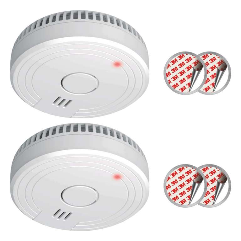 Elro FS1805 | 2-Piece Smoke Alarm Set | Magnetic Mounting Kit | 5-Year Battery | Complies with European Standard EN14604 | White