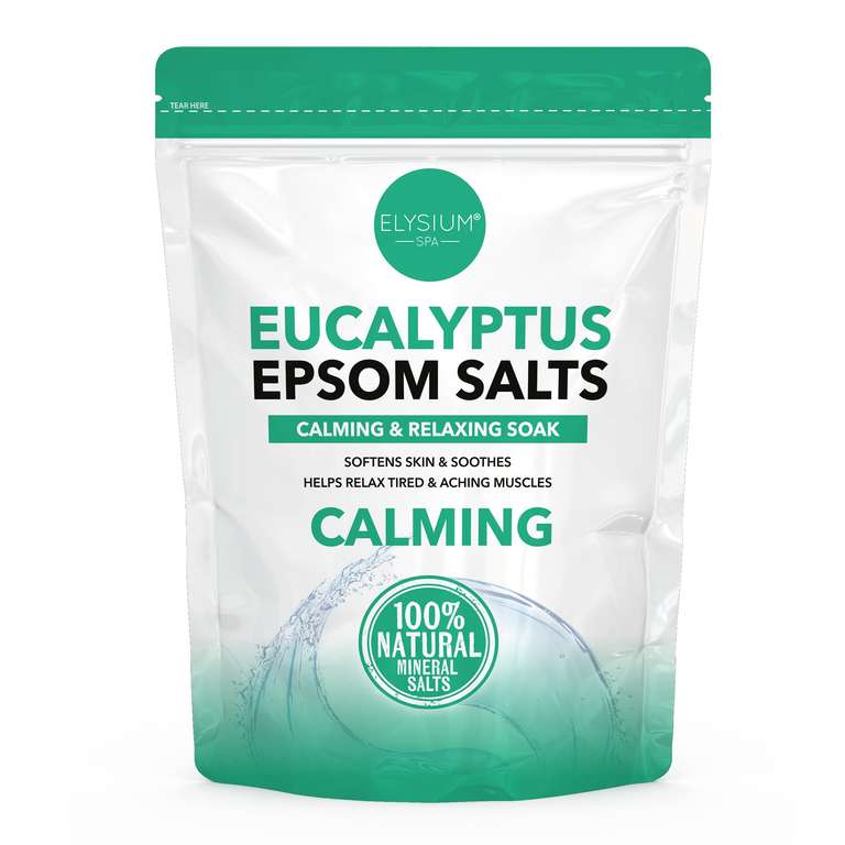 Elysium Spa Natural Eucalyptus Epsom Salts, White, 450g