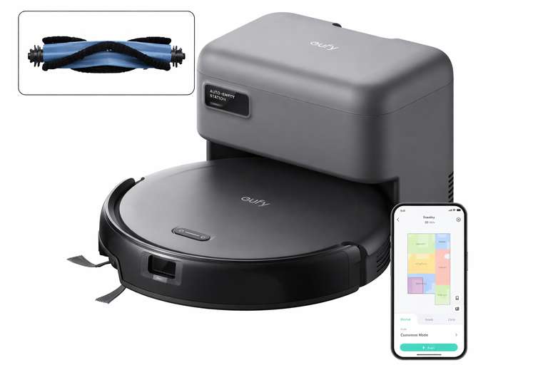 eufy Robot Vacuum C10 with Self Empty Station, 2.85-Inch Ultra-Slim Body, Up to 60 Days of Hands Free Cleaning + Extra Brush AnkerDirect FBA