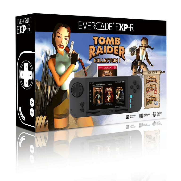 Evercade EXP-R Console with Tomb Raider Collection 1 cartridge - Prime Day Deal
