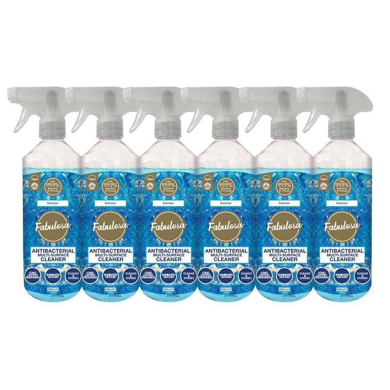 Fabulosa Antibacterial Disinfectant Spray, All Purpose Multi Surface Cleaner, 750ml, 6 Pack, Raspberry Nectar