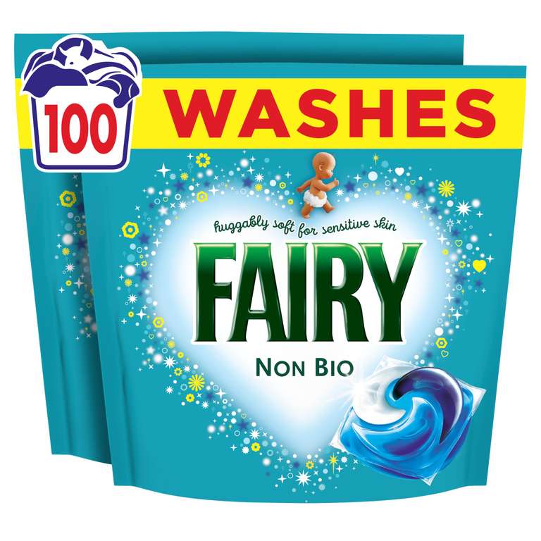 Fairy Non Bio Washing Liquid Pods, Voted No1 for Sensitive Skin 100 Washes