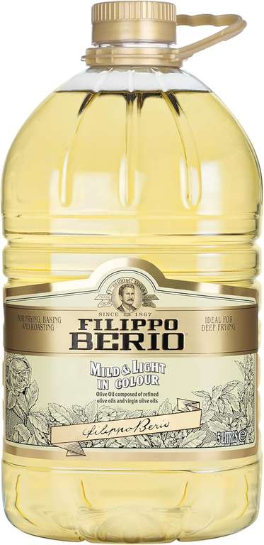 Filippo Berio Olive Oil, Mild and Light, Large Bottle (5 Litres)
