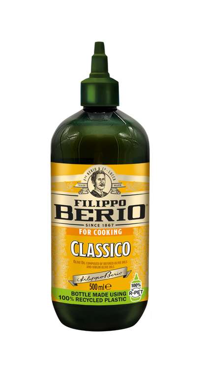 Filippo Berio Squeezable Classico Olive Oil 500ml – Easy-Pour Olive Oil, Ideal for Frying, Roasting & Everyday Use