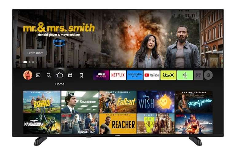 Finlux MU24F 55 inch, 4K HDR Fire TV, Freeview Play, Netflix, YouTube, Prime Video, Disney+, Now TV, TNT Sports, Alexa