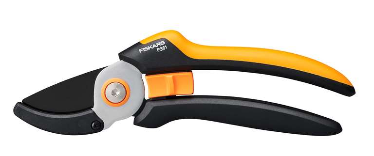 Fiskars Anvil Garden Pruners L, Solid, P361, For dry twigs and branches, Non-stick coated, Stainless steel blades