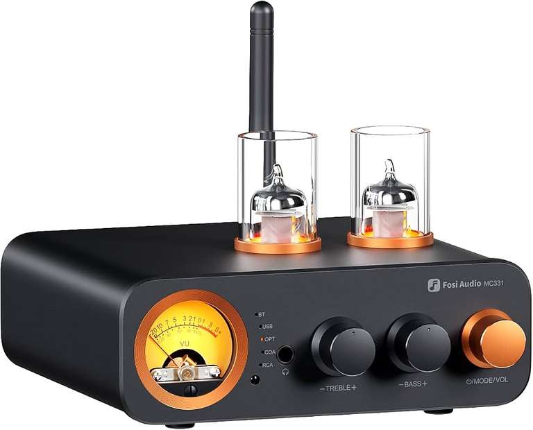 Fosi Audio MC331 2.0 Channel Bluetooth Stereo Integrated Tube Amplifier, Mini All-in-One (with code) Fosi Audio Official Store