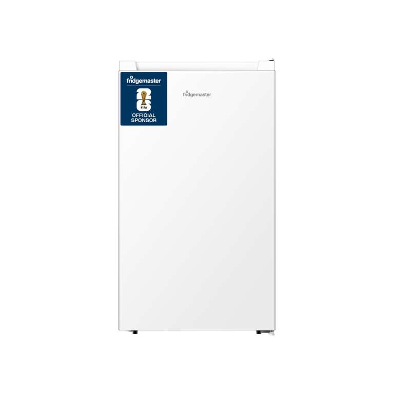 Fridgemaster MUR4894E 82L Under Counter Fridge with LED Lighting, Adjustable Temperature Control, Reversible Door and 3 star Ice Box, White