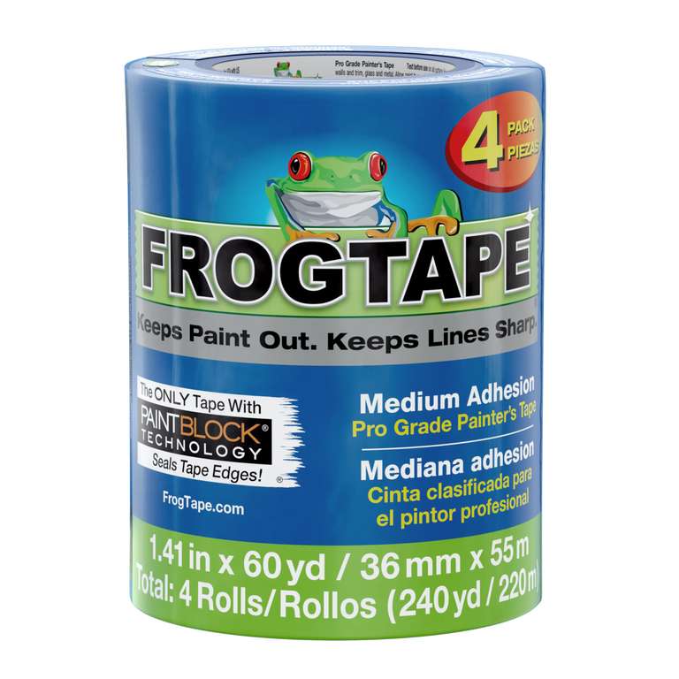 Frog Tape Pro Grade Blue Masking Tape for Painting 36mm x 55m / Painters Masking Tape / 4 Pack