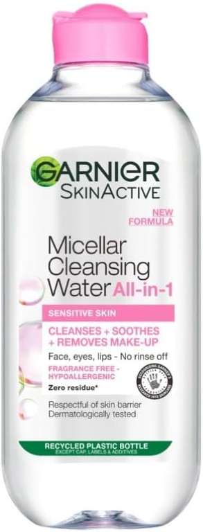Garnier Micellar Gentle face Cleanser & Makeup Remover, Vegan, For All Skin Types 400ml x2