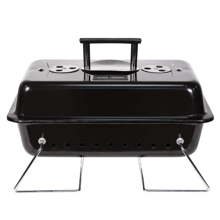 George Foreman On-The-Go Portable Charcoal BBQ w/voucher