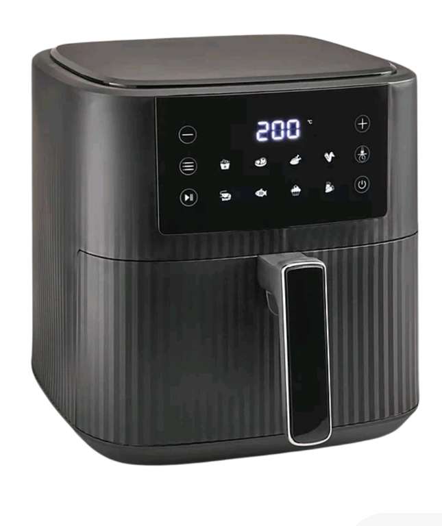 George Home GHAFT181B4B 8 Litre Digital Air Fryer Textured Touch Control Black (Certified Open Box) Sold By Asda Outlet - With Code