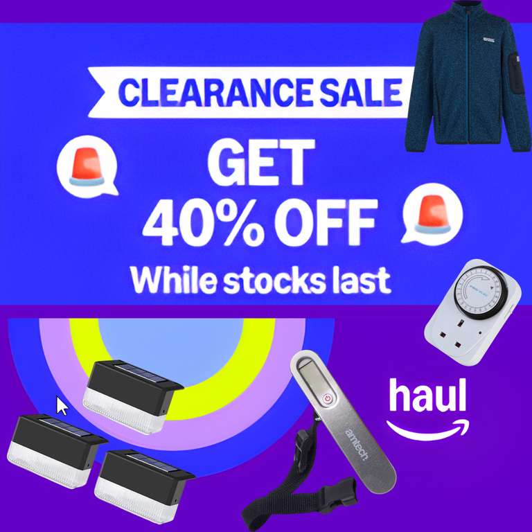 Get 40% off plus an additional 20% off (w/code) if you are a new buyer on selected items [Free delivery over £15] @ Amazon Haul