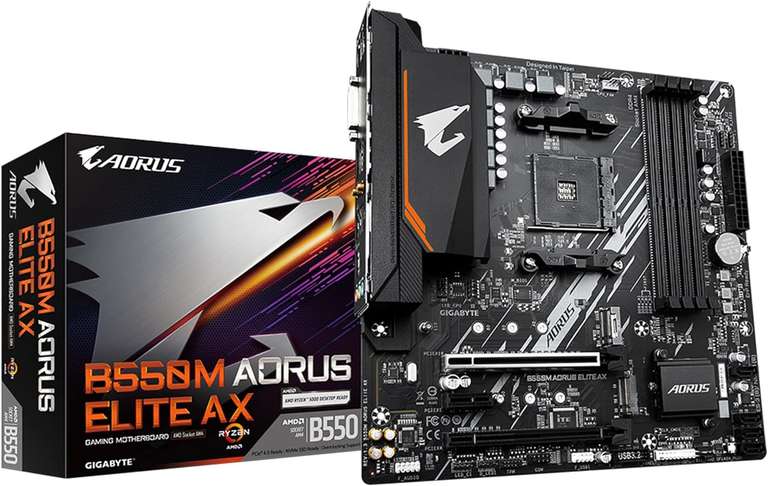 Gigabyte B550M AORUS Elite AX (AM4/ AMD/ B550/ Micro ATX/Single M.2/ SATA 6Gb/s/USB 3.2 Motherboard (Prime Exclusive)