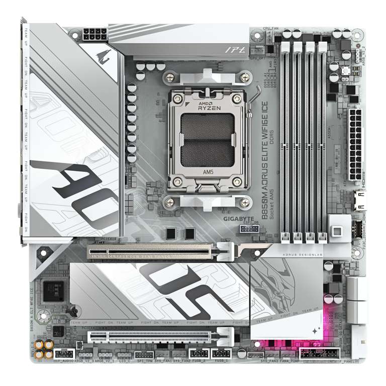 Gigabyte B850M AORUS ELITE WIFI6E ICE Motherboard- AMD Ryzen 9000 Series CPUs, 12+2+1 Phases Digital VRM - With voucher