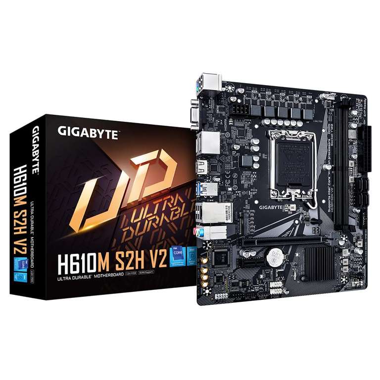 Gigabyte H610M S2H V2 Motherboard - Supports Intel Core 14th CPUs, 4+1+1 Hybrid Phases Digital VRM, up to 5600MHz DDR5