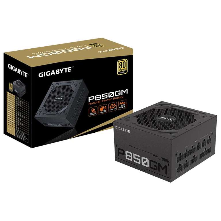 Gigabyte P850GM V2, 850W, 80 Plus Gold, 120mm Smart Hydraulic Bearing(HYB) Fan, Fully Modular Power Supply, Black -Sold by CCL Computers