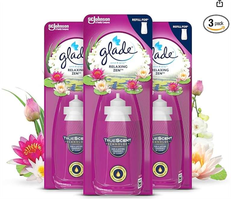 Glade Sense & Spray Air Freshener Refill, Pack of 3 (3 x 18ml)